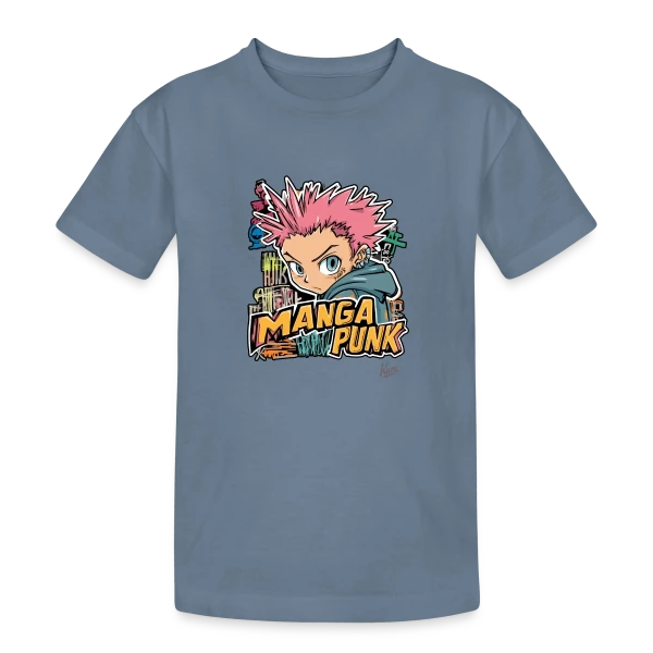 Explosion Manga Punk Japonais sur T-shirt coton épais ado