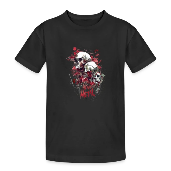 Esprit Heavy Metal sur T-shirt coton épais ado