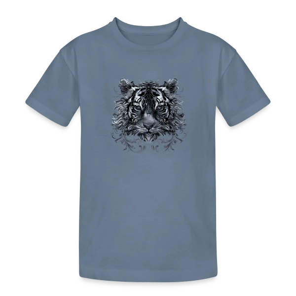 Tigre Majestueux Ornemental sur T-shirt coton épais ado