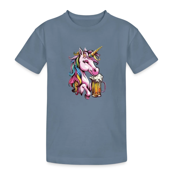 Licorne Bière Festive sur T-shirt coton épais ado