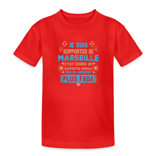 Supporter Marseillais Plus Fada sur T-shirt coton épais ado