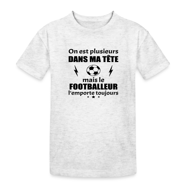 On Est Plusieurs Dans Ma Tête : Footballeur sur T-shirt coton épais ado