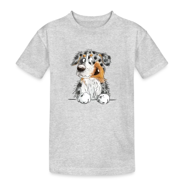 Berger Australien Blue Merle Drôle et Amusant sur T-shirt coton épais ado