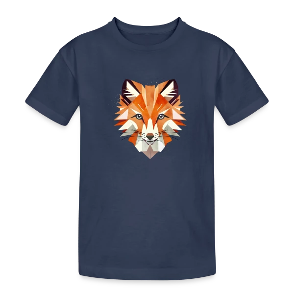 Renard Géométrique Éclatant sur T-shirt coton épais ado