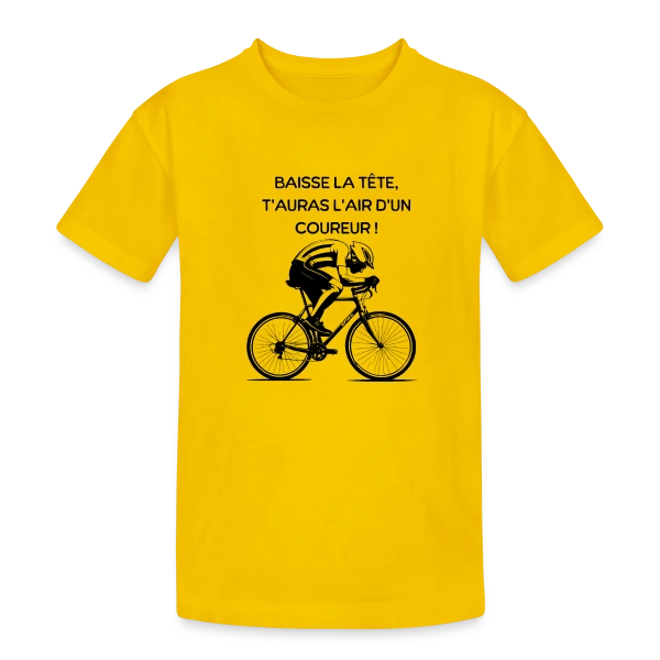 Cyclisme Humour - Design Minimaliste Vélo sur T-shirt coton épais ado