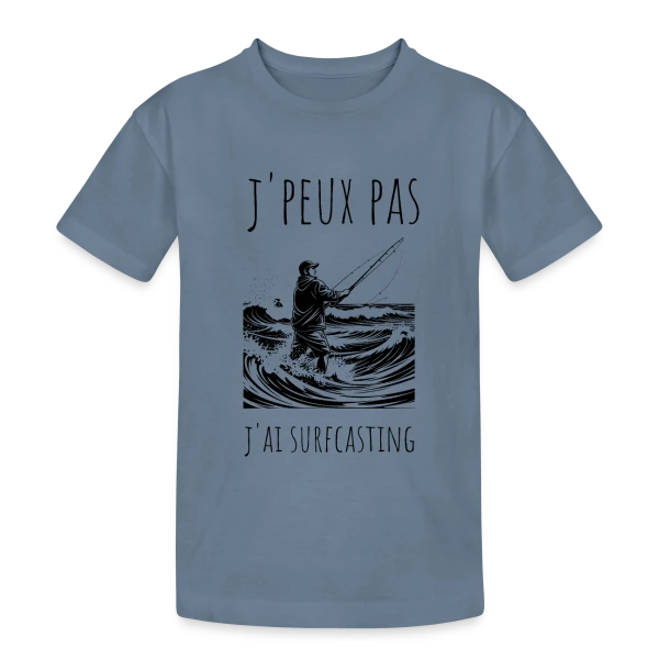 Surfcasting : L'Art de la Pêche en Mer sur T-shirt coton épais ado