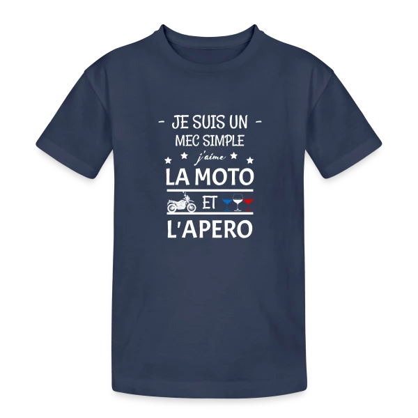 Moto & Apéro : L'Esprit Motard sur T-shirt coton épais ado