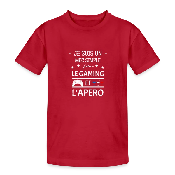 Apéro Gaming : Humour Entre Copains sur T-shirt coton épais ado