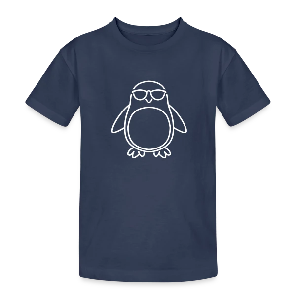 Silhouette Pingouin Élégante sur T-shirt coton épais ado