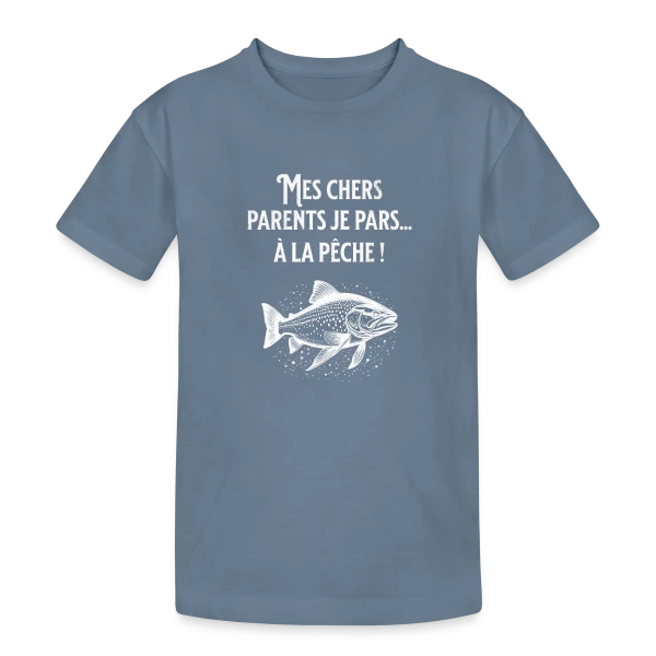 Humour Pêche : La Truite Élégante sur T-shirt coton épais ado