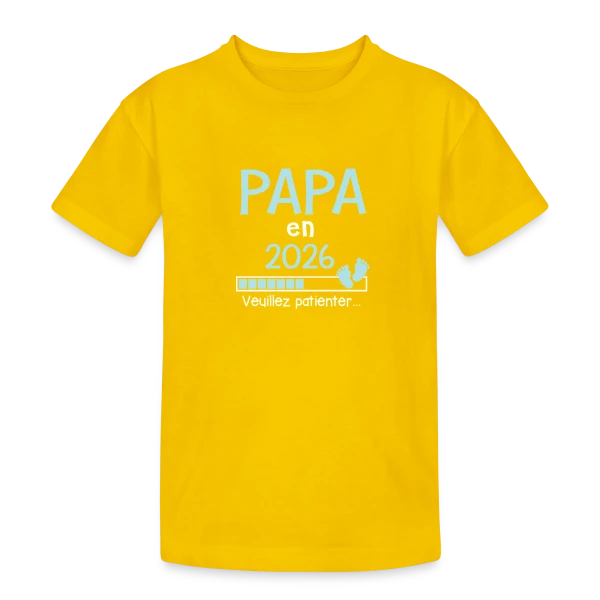 Papa en 2026 : Annonce de Grossesse Humour sur T-shirt coton épais ado