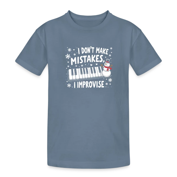 Pianiste Humour - Je n'fais pas d'erreurs, j'improvise sur T-shirt coton épais ado
