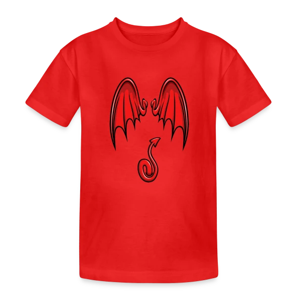 Ailes & Queue de Diable Cartoon sur T-shirt coton épais ado