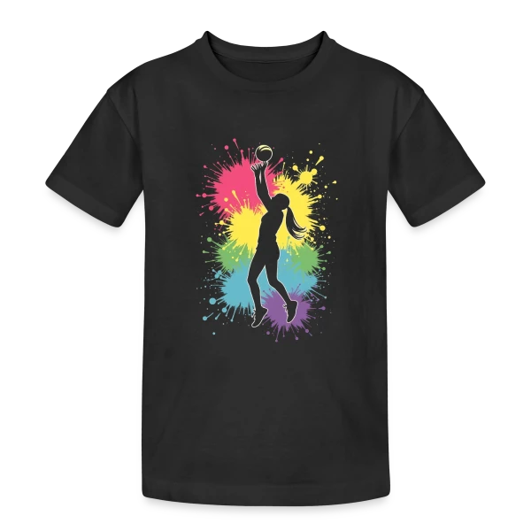 Passion Volley-ball Féminin - Joueuse avec Cœur sur T-shirt coton épais ado