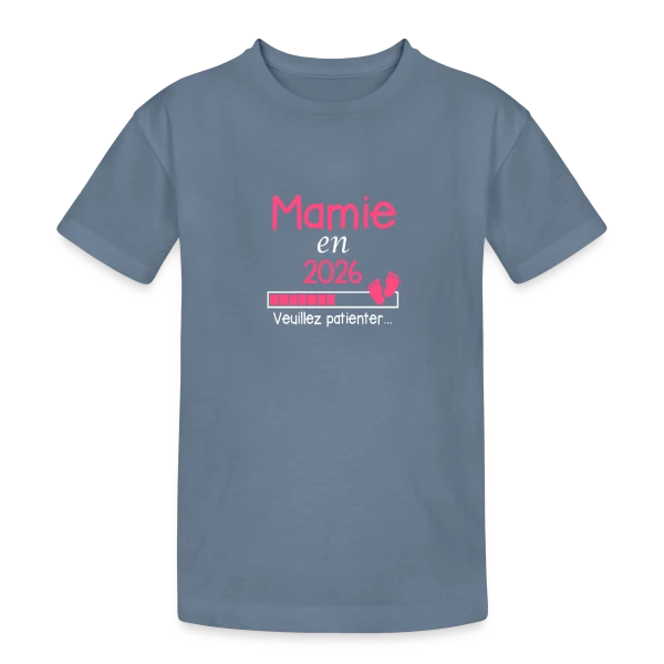 Mamie en 2026 : Annonce de Grossesse Humour sur T-shirt coton épais ado