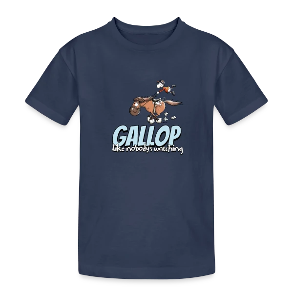 Galope comme si personne ne te regardait - Cheval Cartoon sur T-shirt coton épais ado