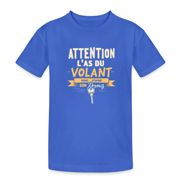 Permis de Conduire - Humour Jeune Conducteur sur T-shirt coton épais ado
