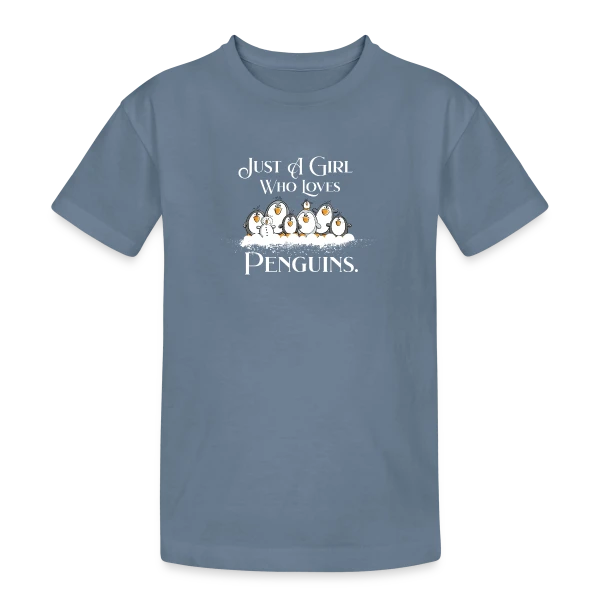 Juste une fille qui adore les pingouins - T-shirt humour sur T-shirt coton épais ado