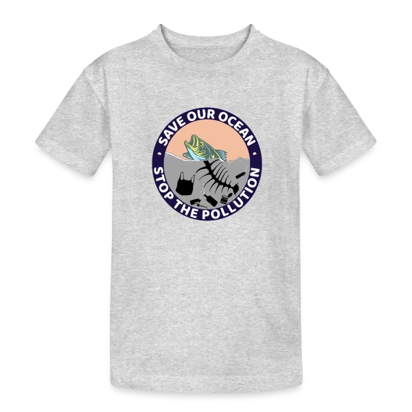 Stop Pollution Océanique sur T-shirt coton épais ado