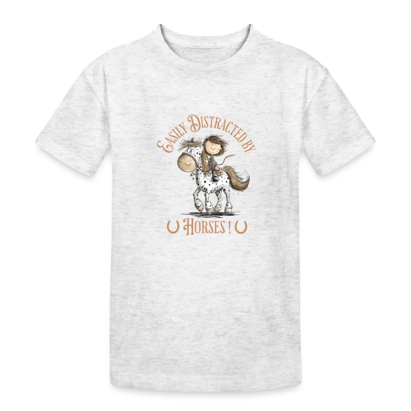 Cheval Cavalier Rigolo sur T-shirt coton épais ado