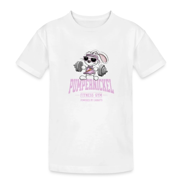 Lapin Costaud 'Pumpernickel Girl' - Fitness Humoristique sur T-shirt coton épais ado