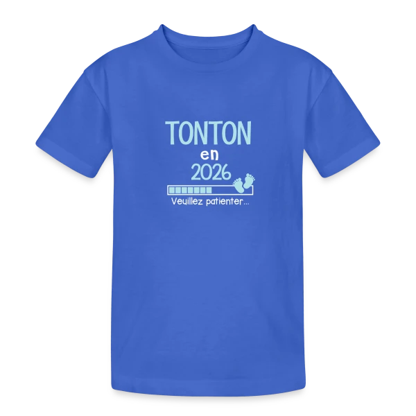 Annonce Grossesse Tonton 2026 - Futur Tonton Humour sur T-shirt coton épais ado
