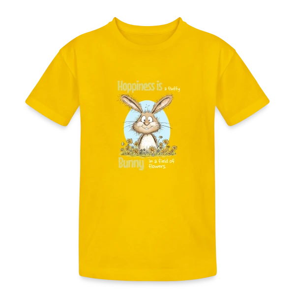 Lapin Printanier et Pâques sur T-shirt coton épais ado