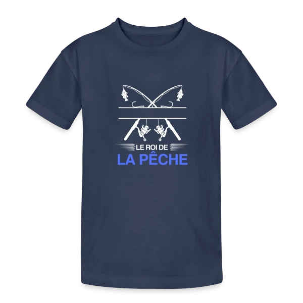 Le Roi de la Pêche - Cadeau Pêcheur Personnalisé sur T-shirt coton épais ado