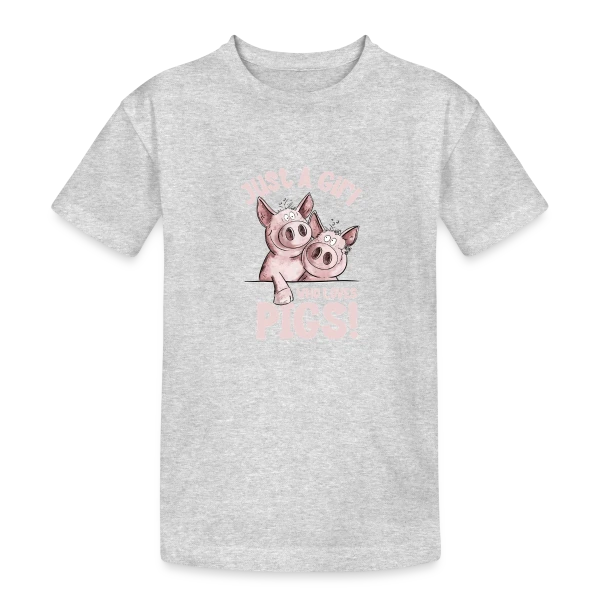 Fille et Cochons Adorables sur T-shirt coton épais ado