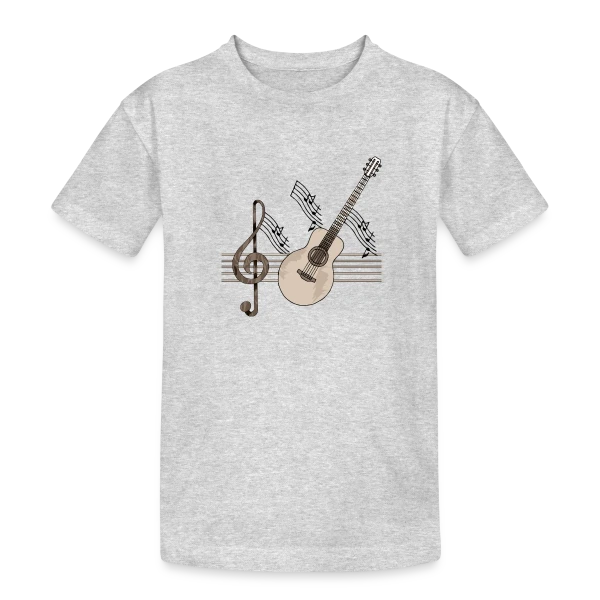 Guitare Addict sur T-shirt coton épais ado