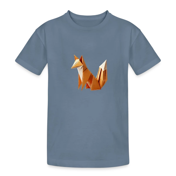 Renard Origami Géométrique sur T-shirt coton épais ado