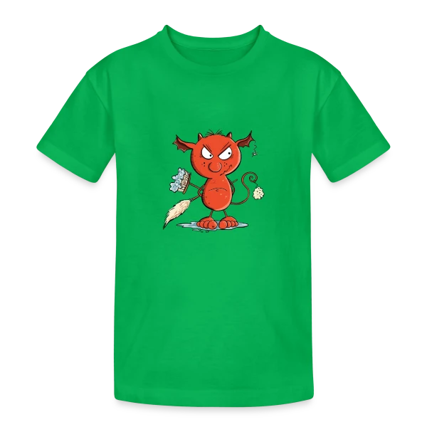 Petit diable du ménage - Nettoyage fun sur T-shirt coton épais ado