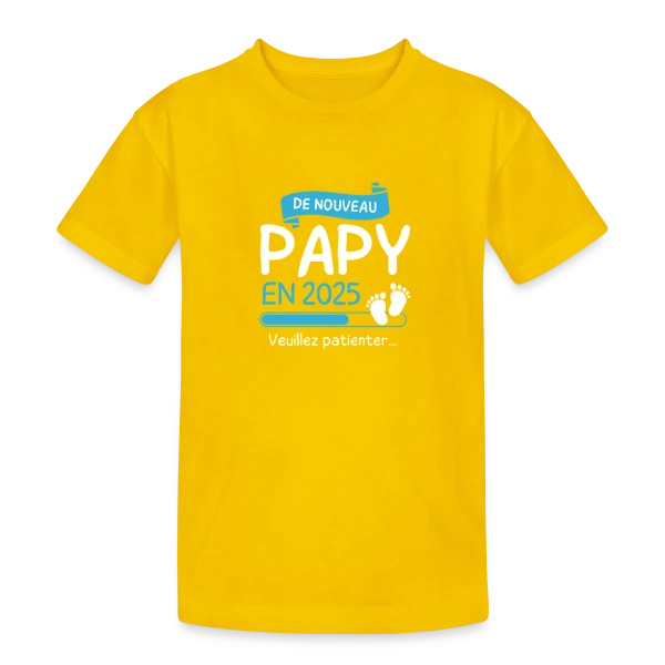 'De Nouveau Papy en 2025' – Annonce Maternité Humoristique sur T-shirt coton épais ado