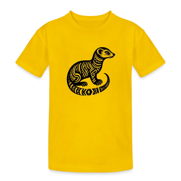 Mangouste Tribale : Esprit Sauvage sur T-shirt coton épais ado