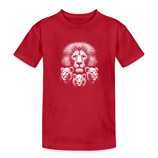 Tête de Lion Majestueuse sur T-shirt coton épais ado