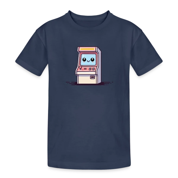 Borne d'Arcade Kawaii : Sourire Rétro Gaming sur T-shirt coton épais ado