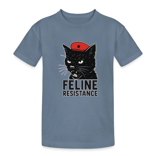 Chat Noir Révolutionnaire sur T-shirt coton épais ado