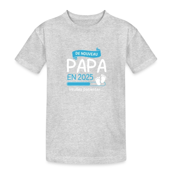 'De Nouveau Papa en 2025' ? Annonce de Grossesse Originale sur T-shirt coton épais ado