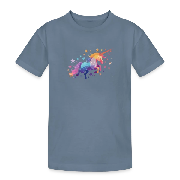 Licorne Magique Étoiles sur T-shirt coton épais ado