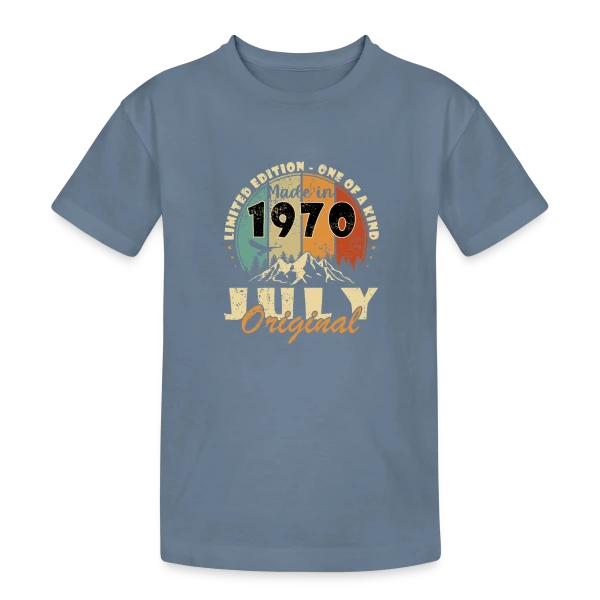 Année de Naissance 1970 Édition Limitée sur T-shirt coton épais ado