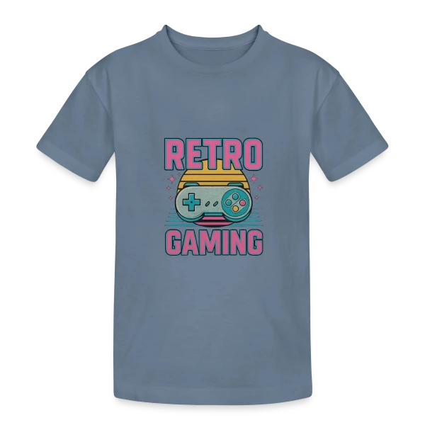Manette Rétro Gaming Années 90 sur T-shirt coton épais ado