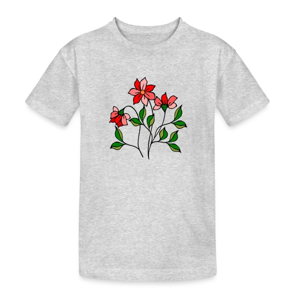 Fleurs Épanouies sur T-shirt coton épais ado