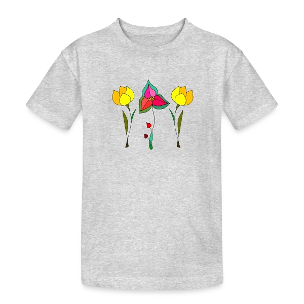 Jardin Fleuri Délicat sur T-shirt coton épais ado