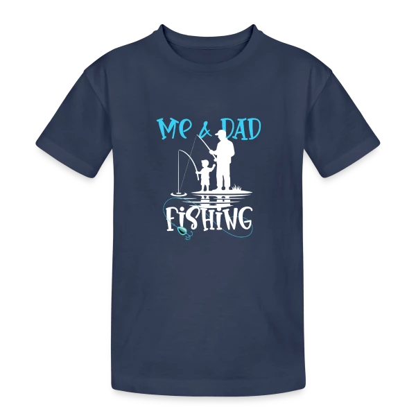 Pêche en Famille : Papa et Moi sur T-shirt coton épais ado