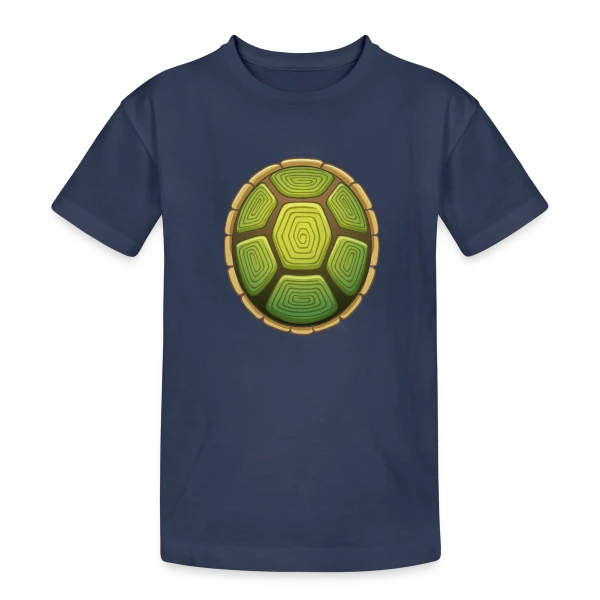 Carapace de Tortue Stylisée sur T-shirt coton épais ado