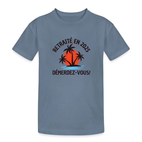 Retraite 2025 Plage sur T-shirt coton épais ado