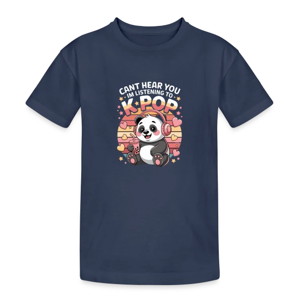 Panda K-Pop – Idole Mignonne sur T-shirt coton épais ado