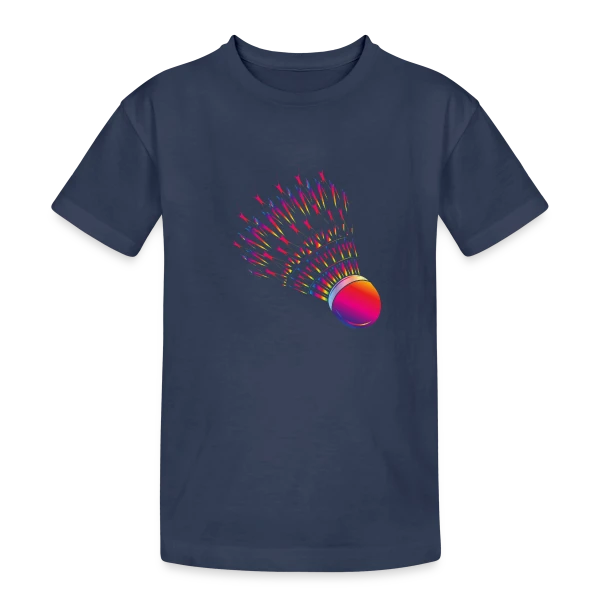 Volant de Badminton Vibrant sur T-shirt coton épais ado