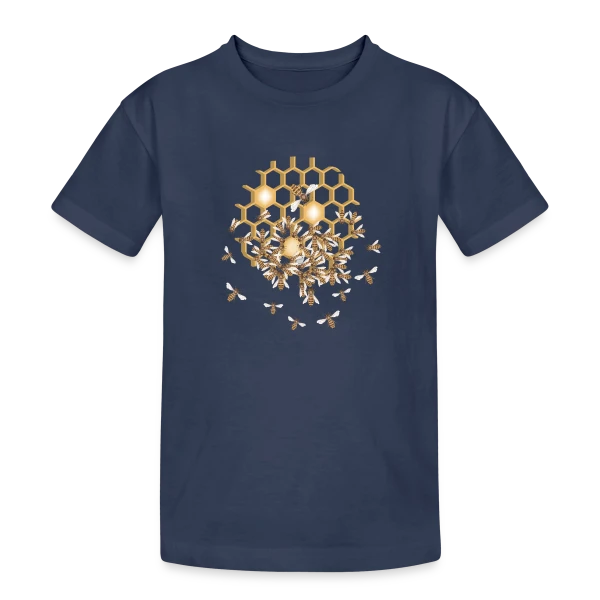 Nid d'Abeille Géométrique : Nature & Harmonie sur T-shirt coton épais ado