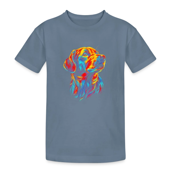 Chien Pop Art sur T-shirt coton épais ado